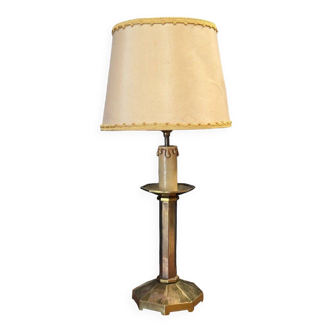 Bronze lamp 1950 in the shape of a cut-off candlestick