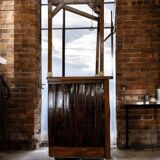 Vintage wooden high bar/counter/bar cabinet with cloche