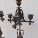 Large pair of 5-light candlesticks in spelter, complete, 19th century
