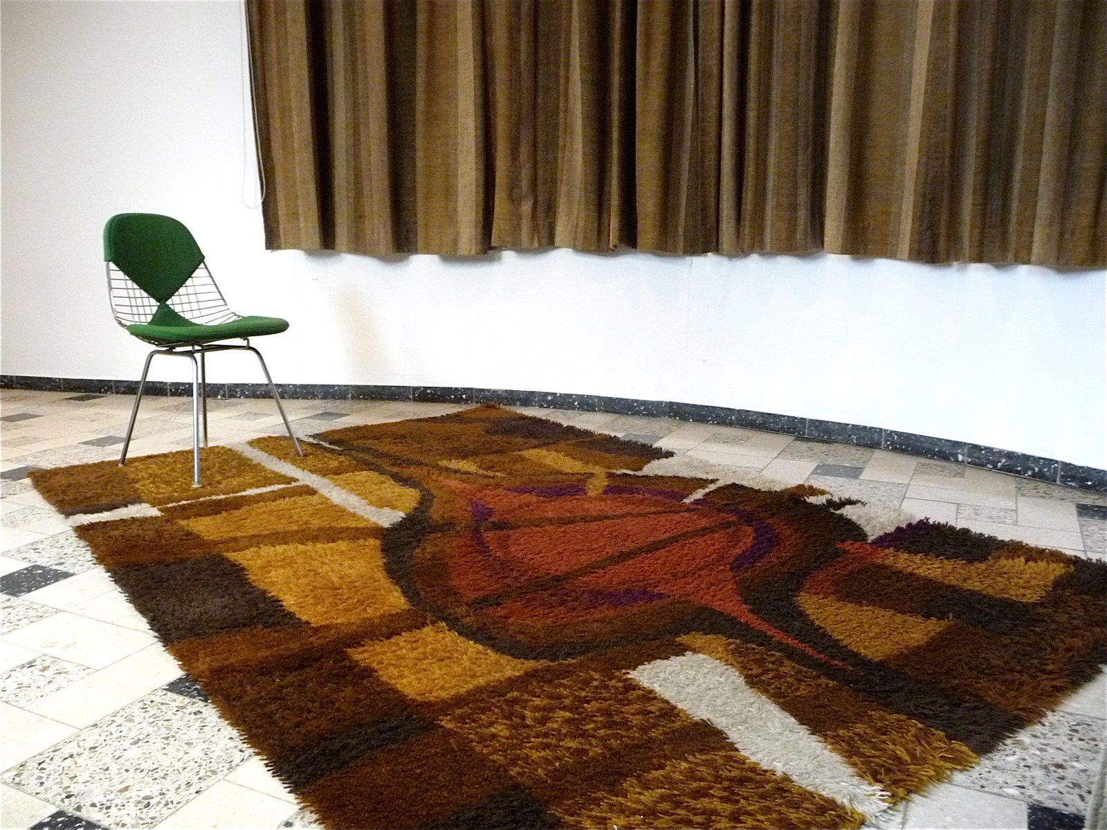 Large Scandinavian Rug with abstract Decor by Ege Rya, Denmark 1960s