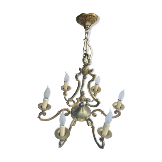 Lustre en bronze doré style Louis XVI