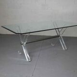 Vintage acrylic and glass dining table
