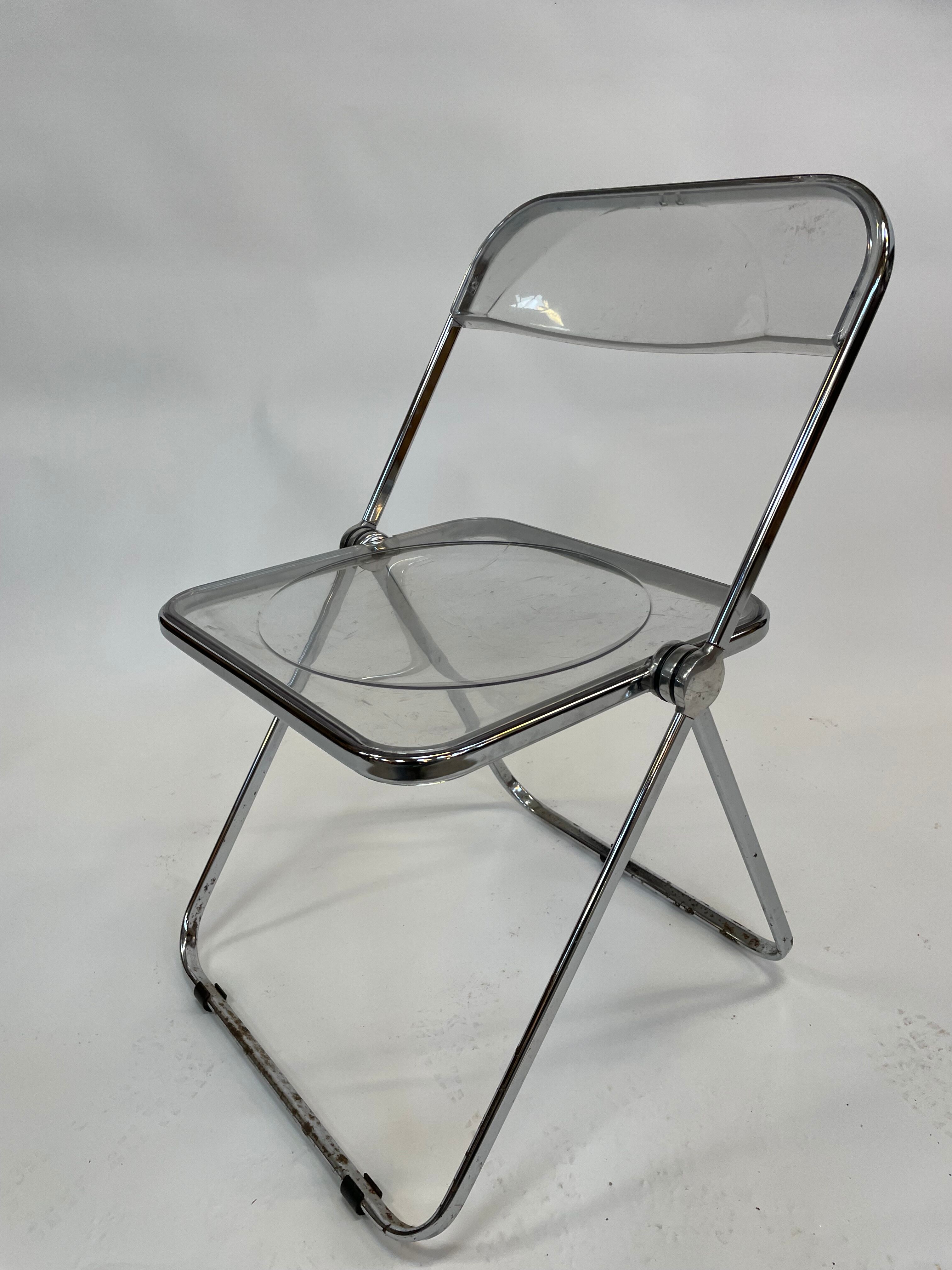 Giancarlo piretti plia lucite folding chair for castelli