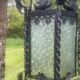 Vestibule lantern, hall, wrought iron entrance & cathedral glass, 80 cm pendant light