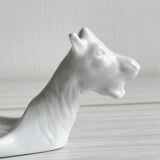 Avignon white porcelain dish in the shape of a goat.