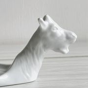 Avignon white porcelain dish in the shape of a goat.