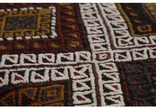 Turkish Handwoven Kilim Tribal Footstool Pouf