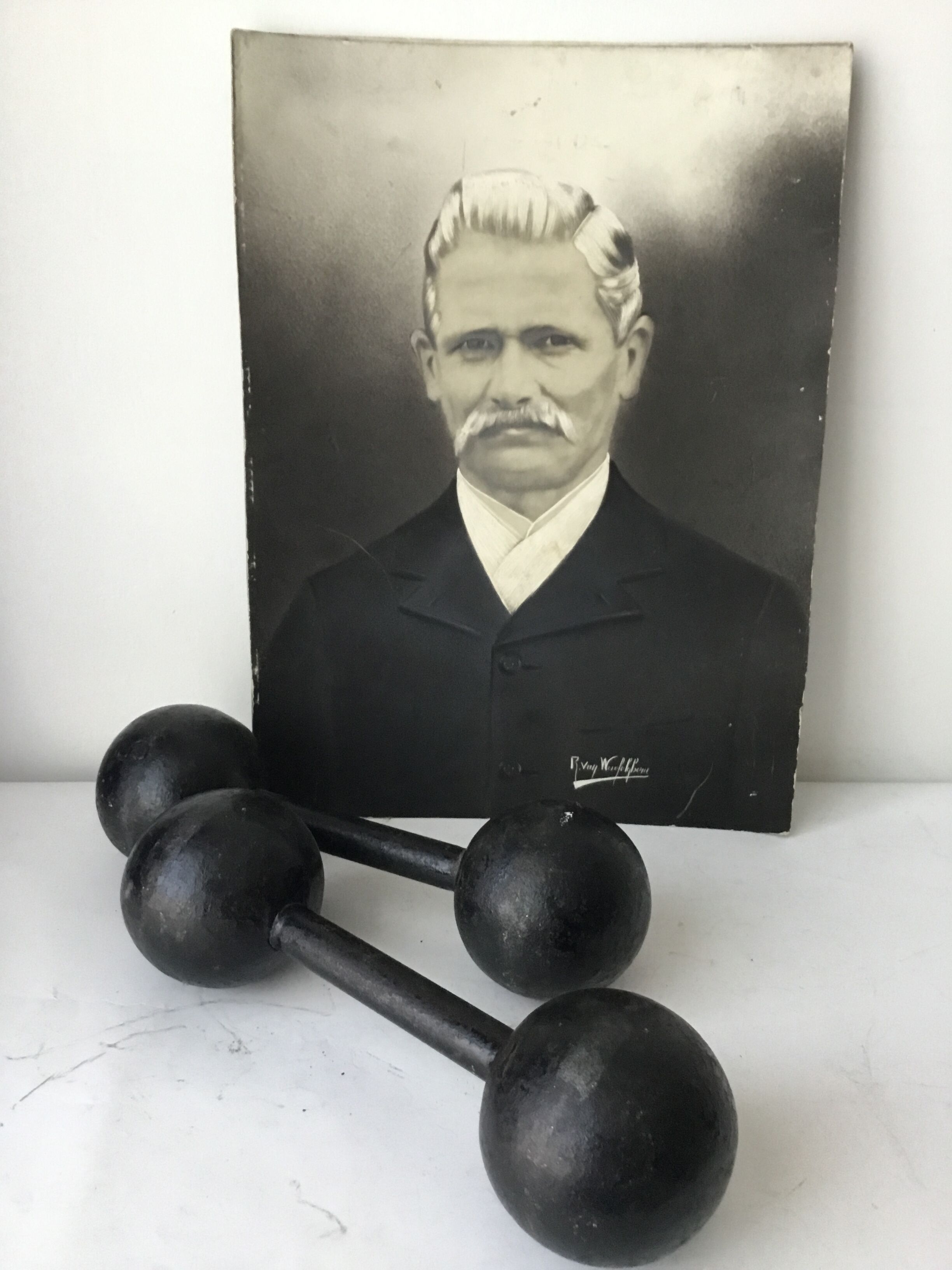 Pair of cast iron weights