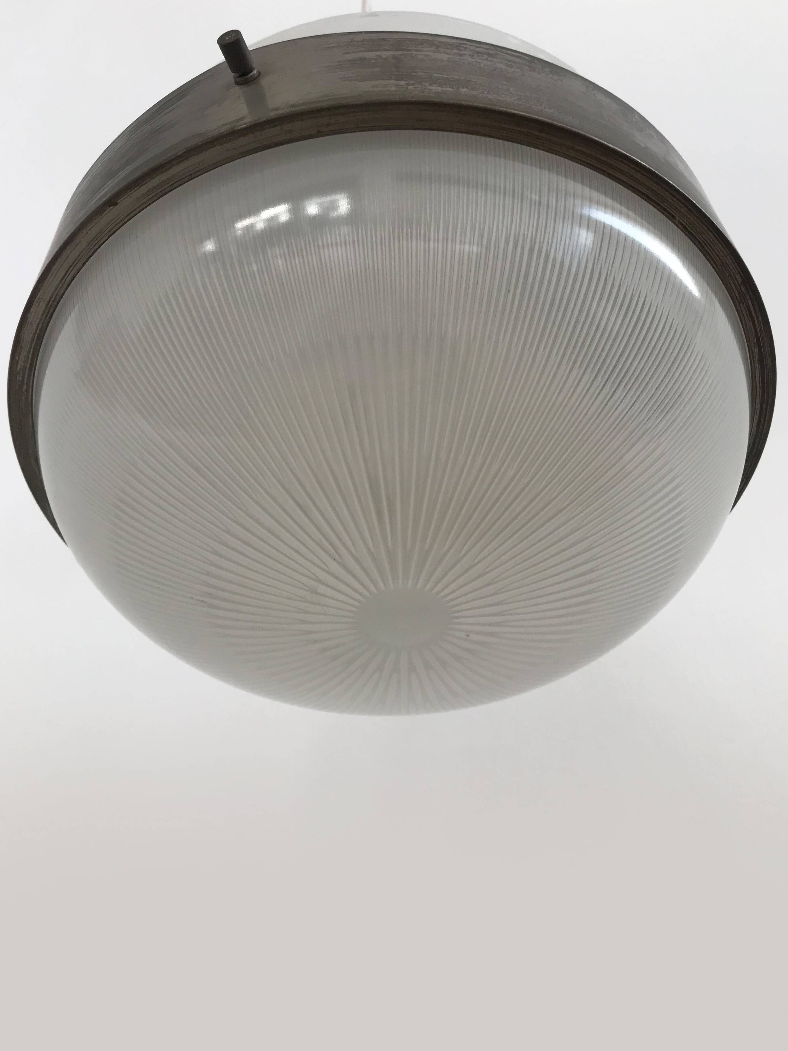 Delta Sergio Mazza for Artemide italian glass pendant lamp 1960s
