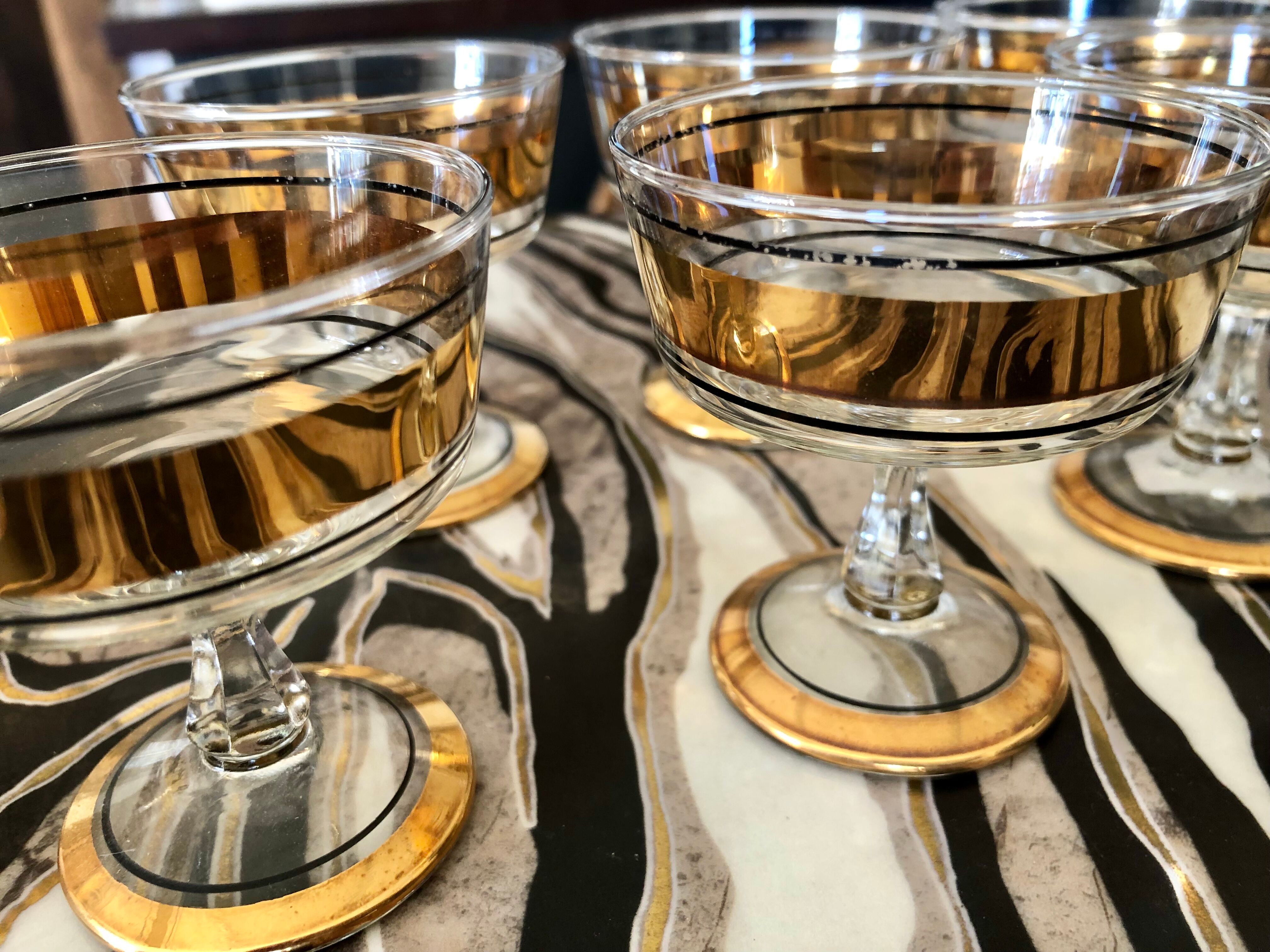 Gold-edged cut glasses