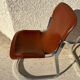 Pair of leather and chromed metal chairs year 70