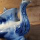 Antique blue teapot model Bryonia late 19th century Sarreguemines