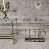 Vintage modernist brass magazine rack 1940