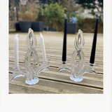 Paire de chandeliers en cristal