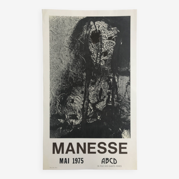 Claude MANESSE : Affiche originale en lithographie Galerie ABCD, 1975