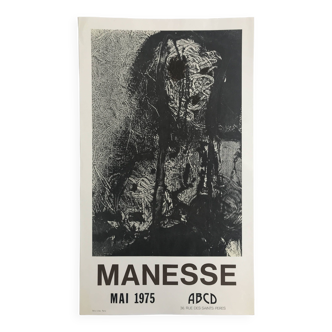 Claude MANESSE : Affiche originale en lithographie Galerie ABCD, 1975