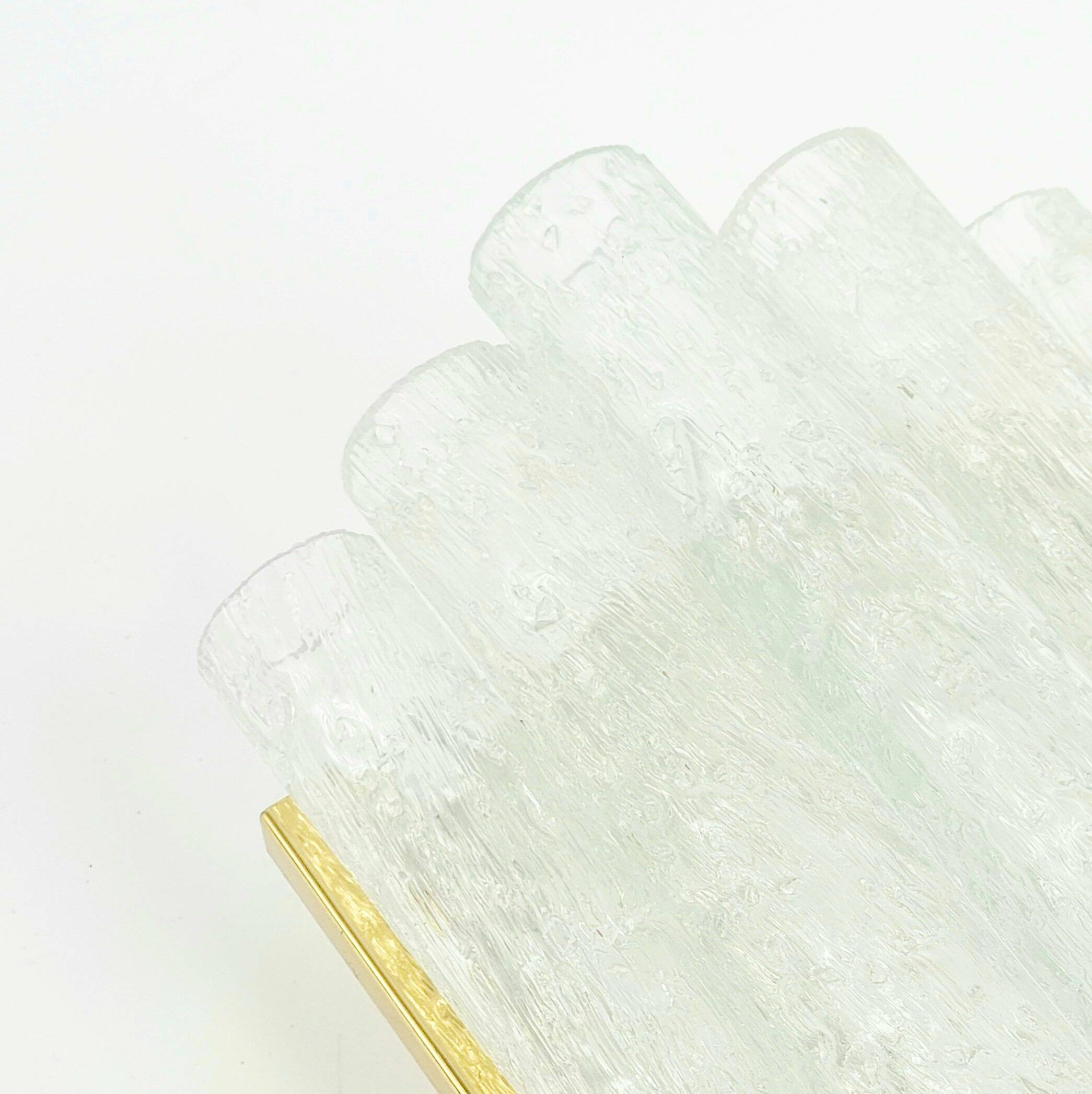 Pair of Mid-Century Modern Ice Glass Wall Lights from Doria, Germany, 1960s