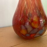 Red speckled blown soliflore vase