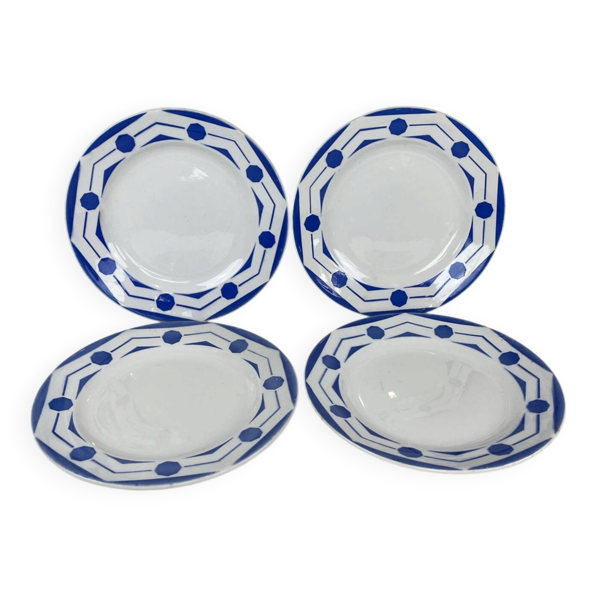 4 assiettes anciennes art déco