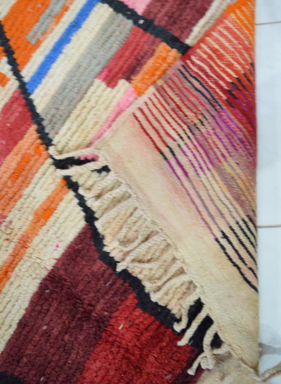 Multicolored moroccan berber carpet 200 x 147cm