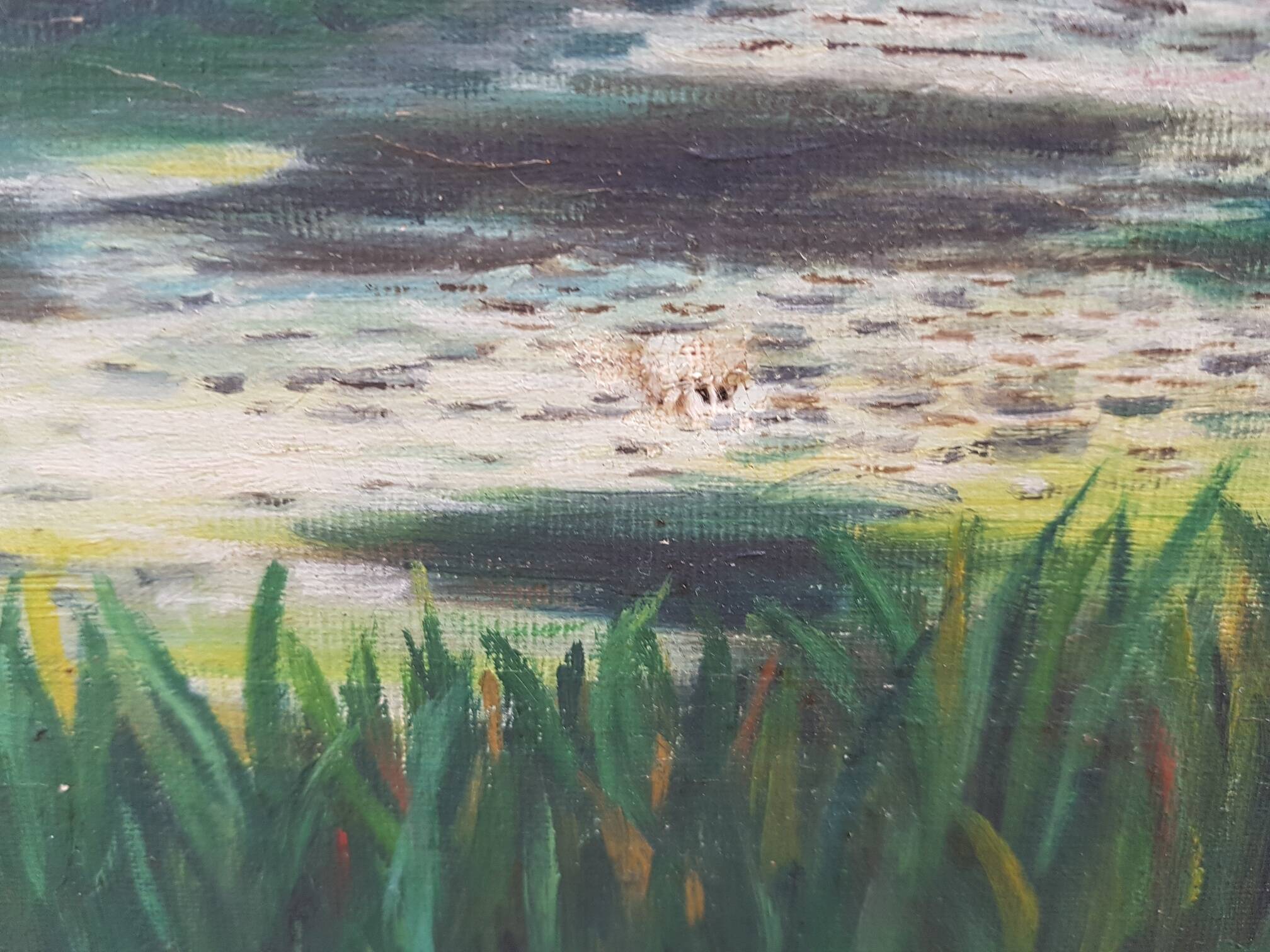 Old garden landscape painting