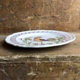 Old decorative plate Quimper France style ceramic vintage rooster design