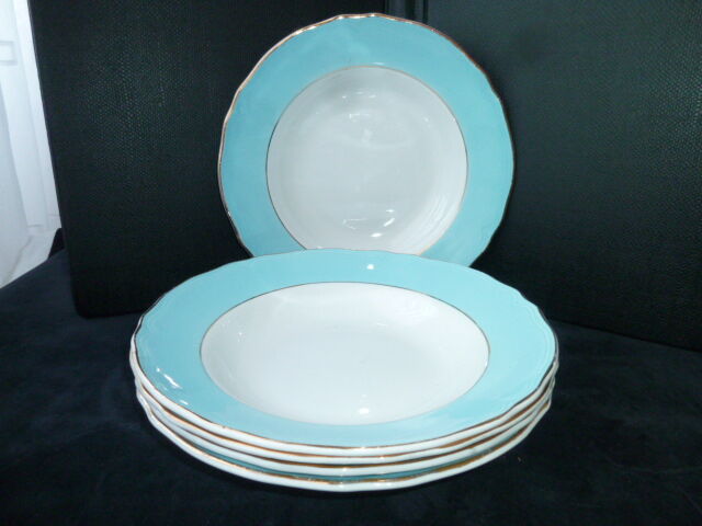 Set of 5 hollow faience plates FB 12 Badonviller