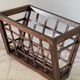 Vintage woven oak magazine rack