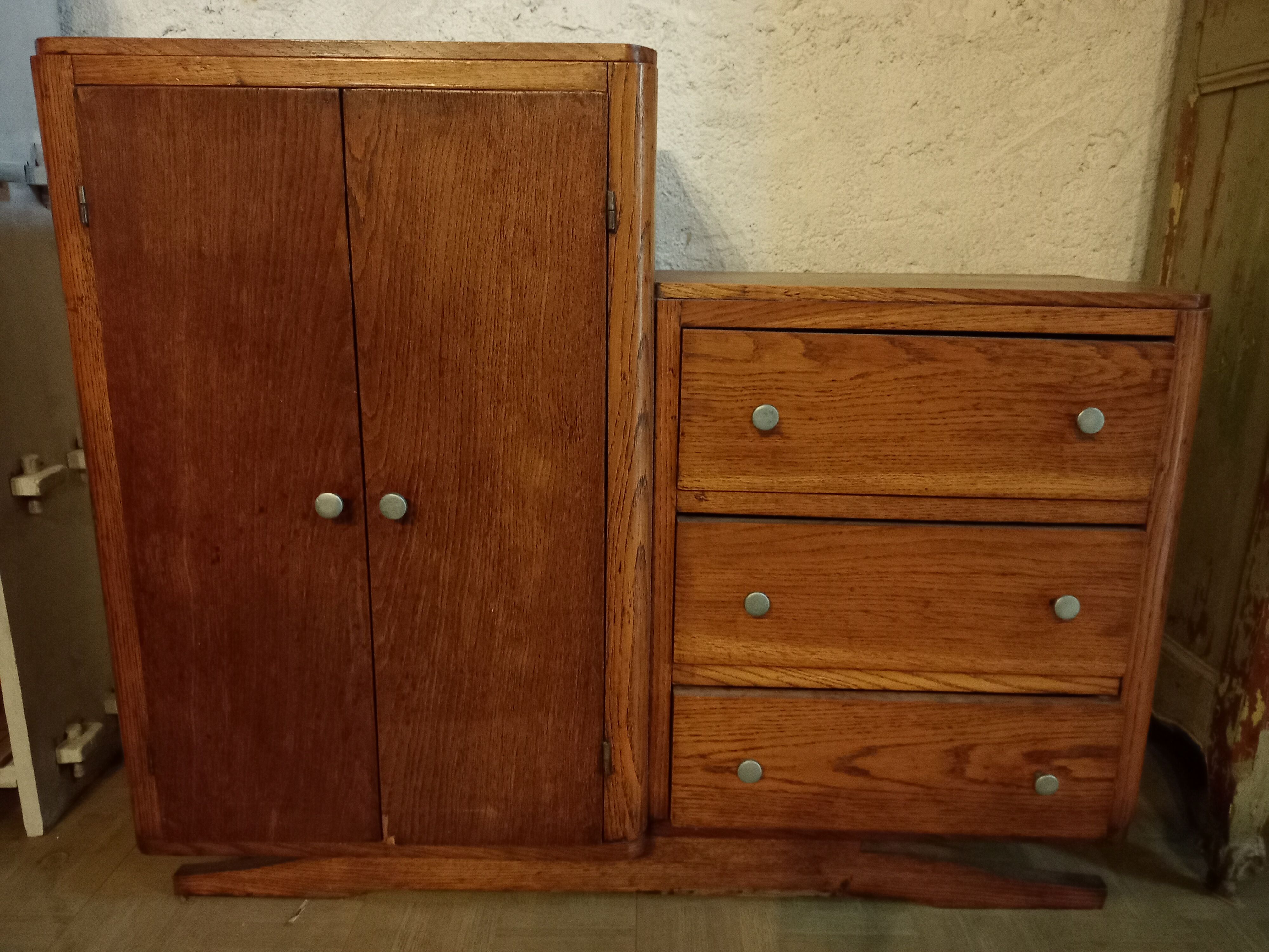 Small piece of furniture from the 40s with two doors and three drawers