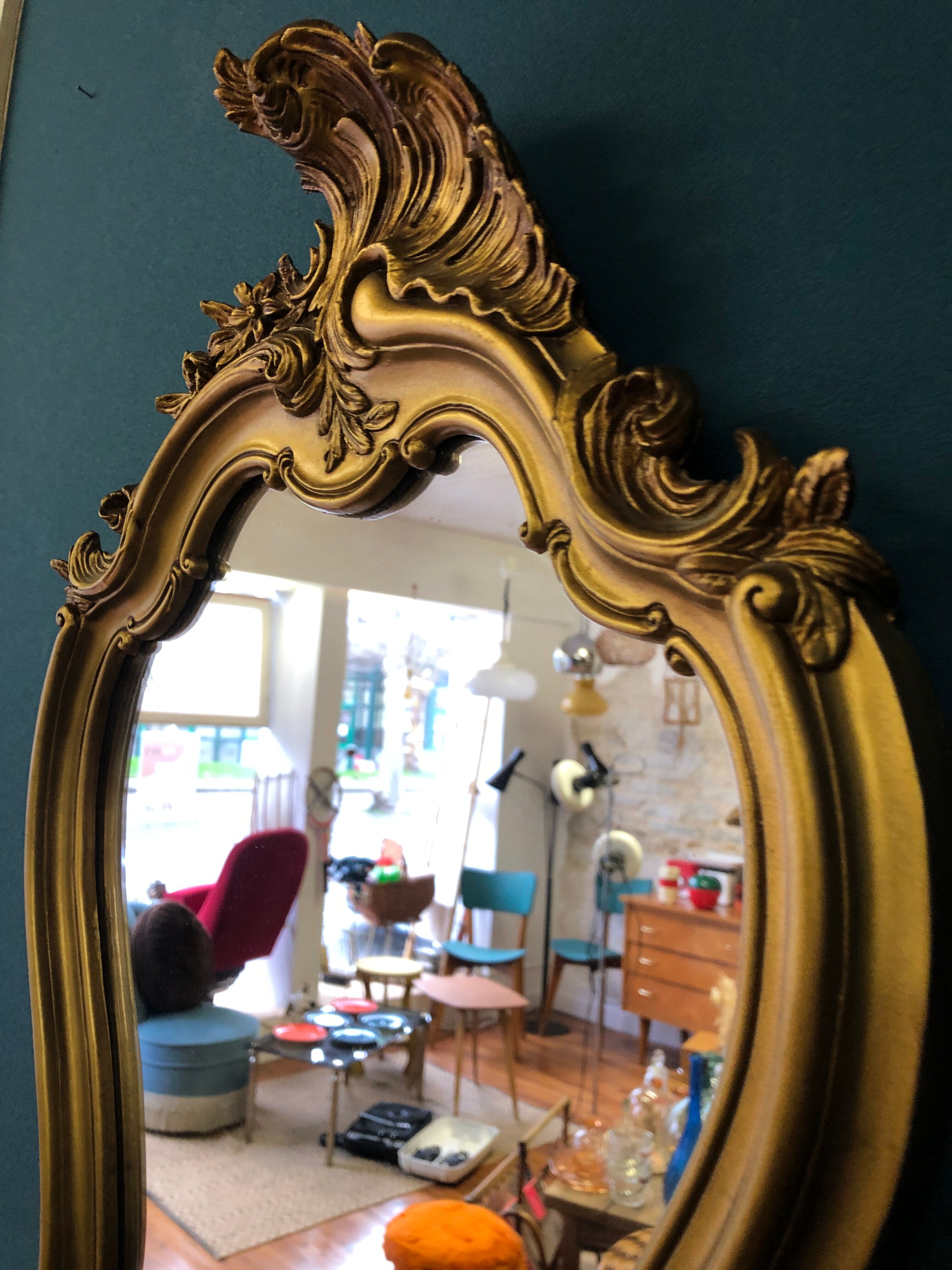 Golden mirror Louis XV style, 60x40 cm
