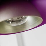 Purple Silver Green Multicolor Metal Ceiling Lamp – 1980s Postmodern Memphis, Striped Cable