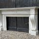 Large Charles X fireplace in white Carrara marble, 19th century.