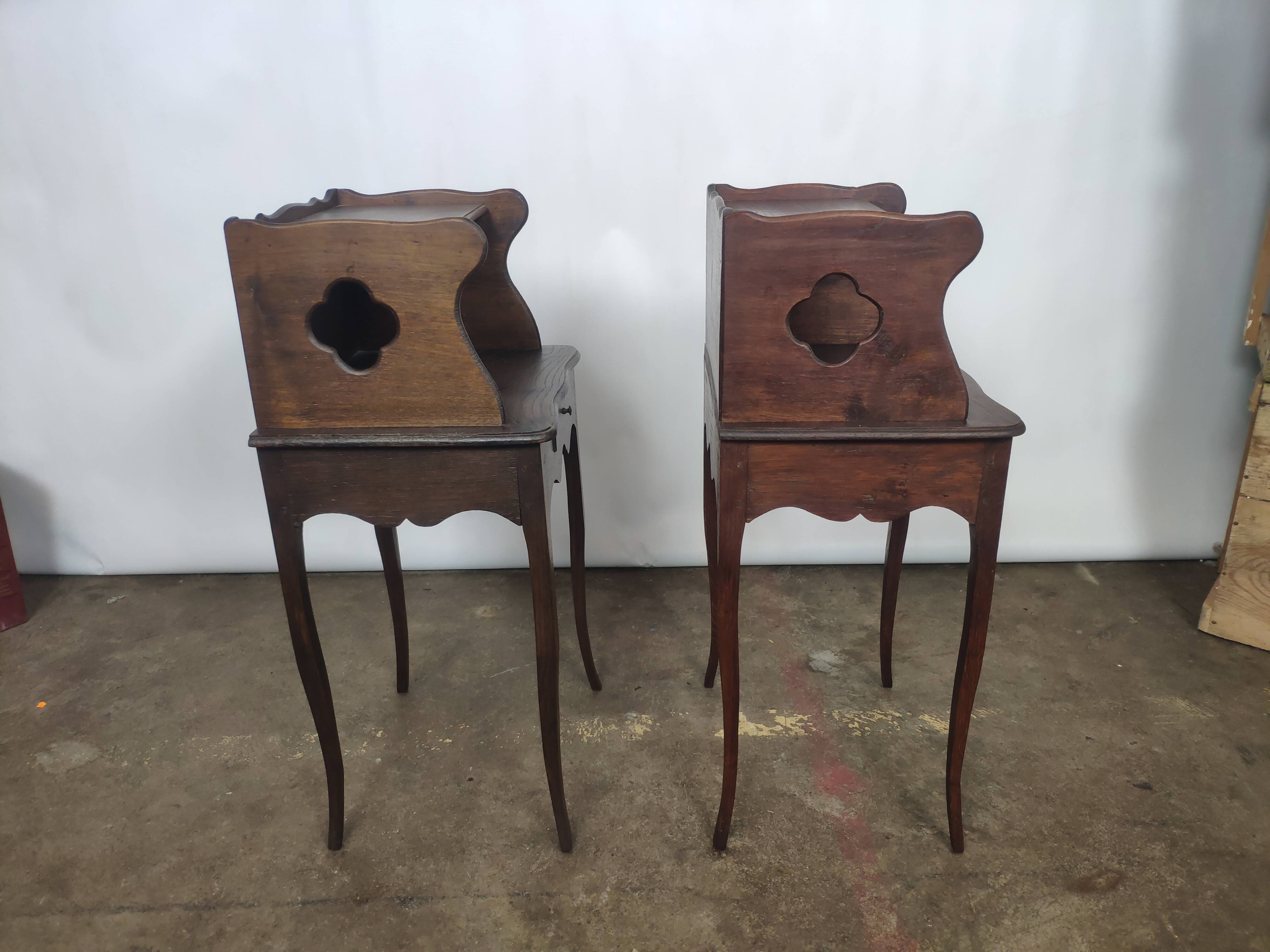 Pair of bedside in old oak