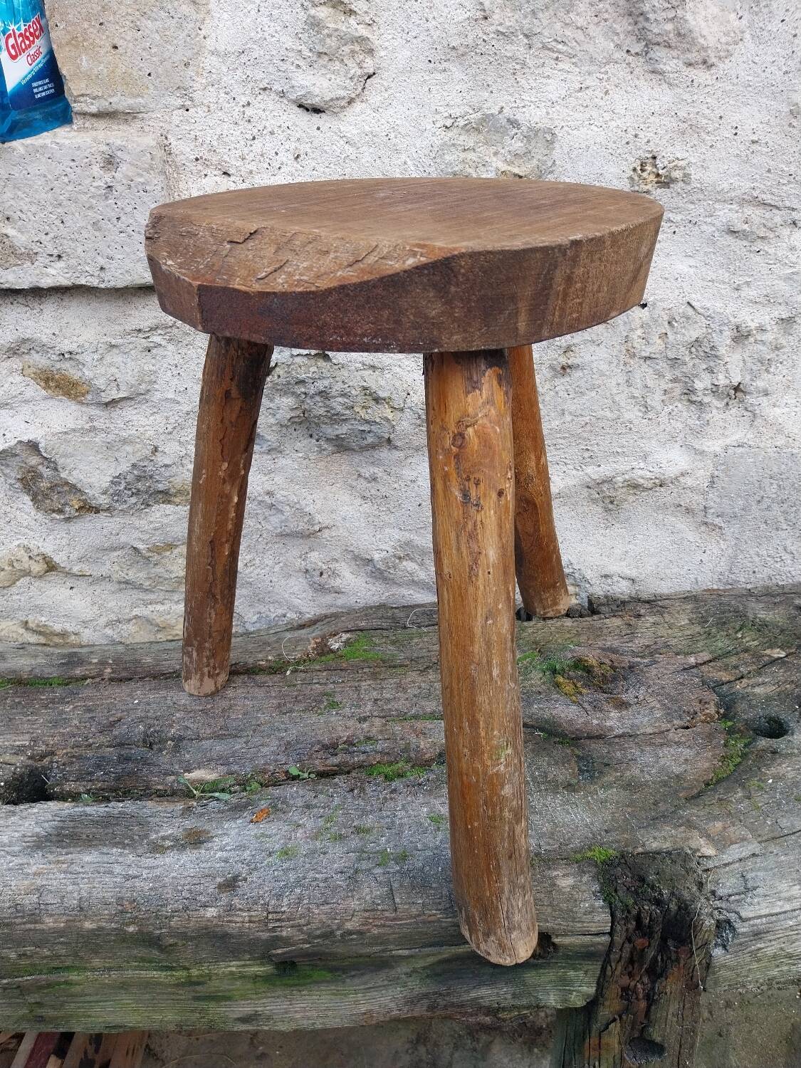 Wooden farm stool