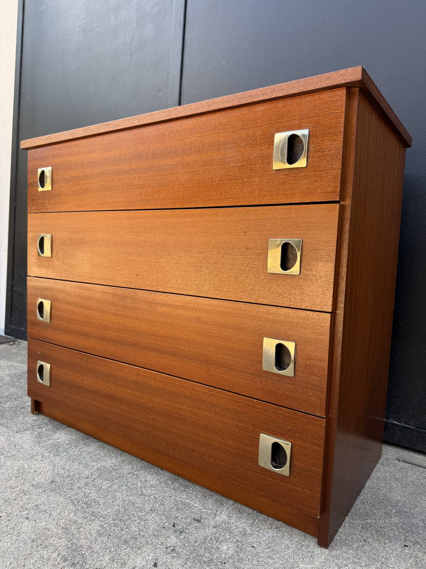 1960s teak Scandinavian style chest of drawers