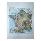 Original map of France 37x27cm - 1908
