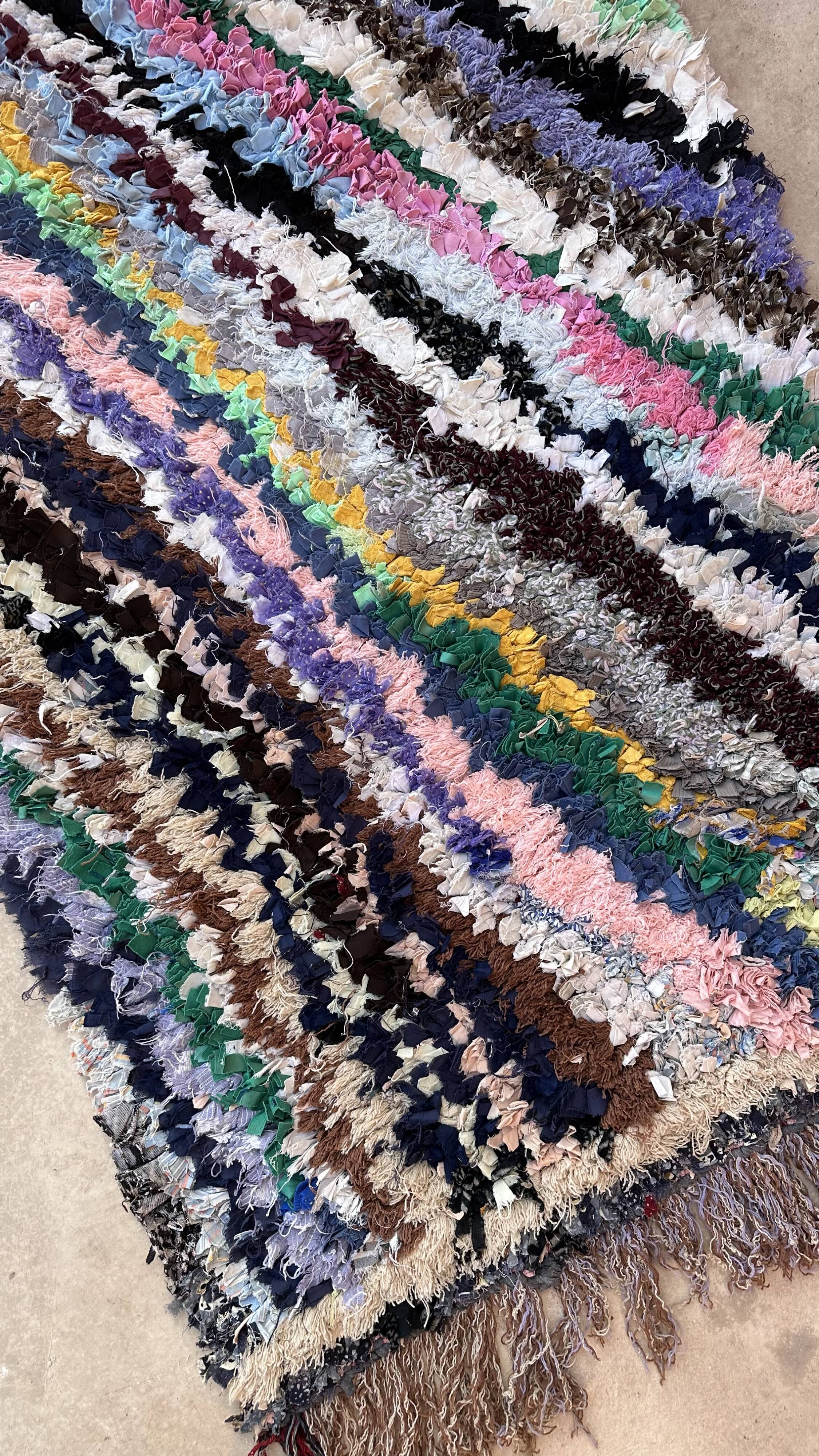 Colorful Boucherouite Moroccan rug - 89 x 202 cm