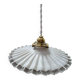 Old hanging lamp in white pleated opaline Art Deco 1930 Ø 25 cm