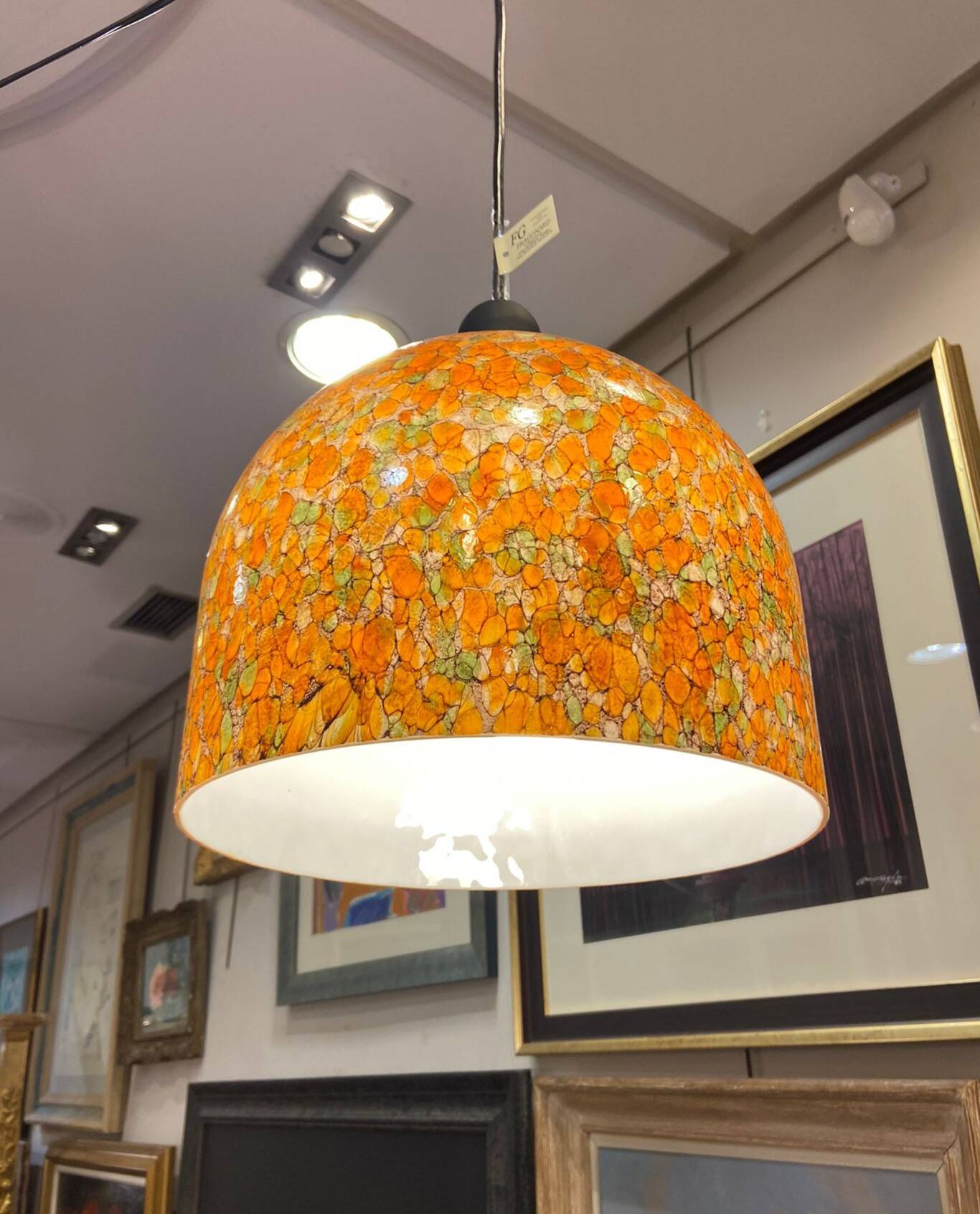Lampara by Vidrio Millefiori, Peill & Putzler, Mid-century, Naranja, 70's –