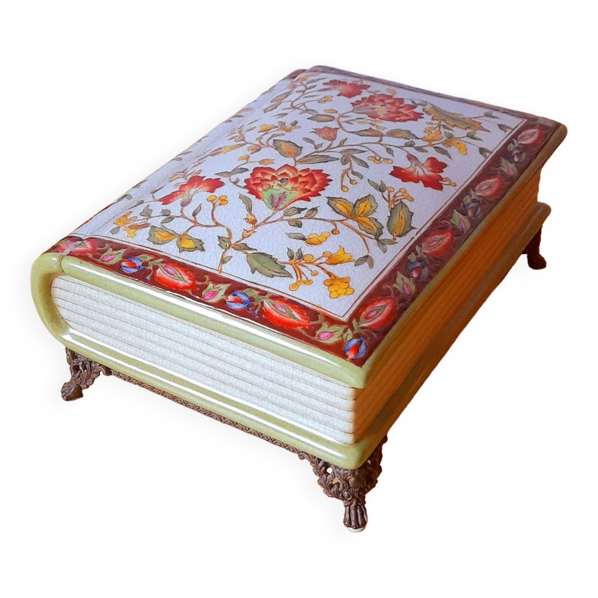 Porcelain box on claw feet