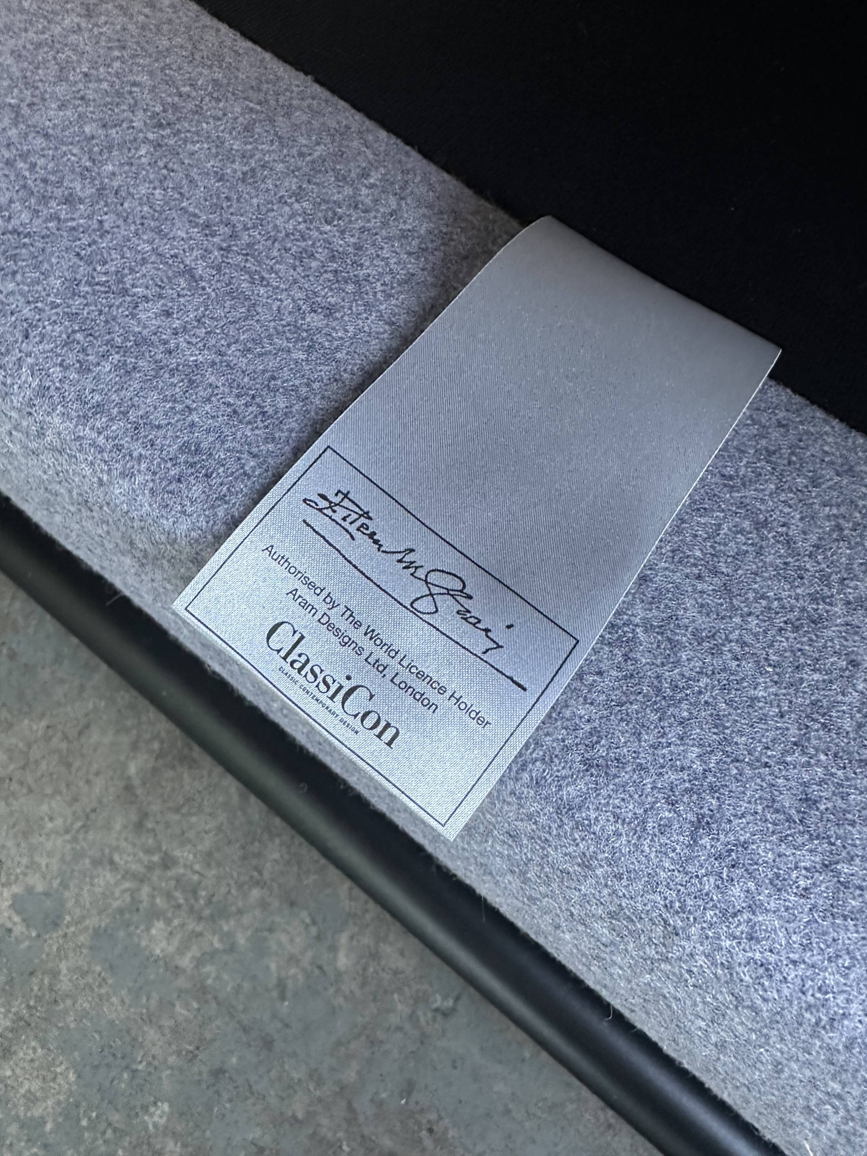 Day Bed by Eileen Gray in black metal and Kvadrat wool fabric for Classicon