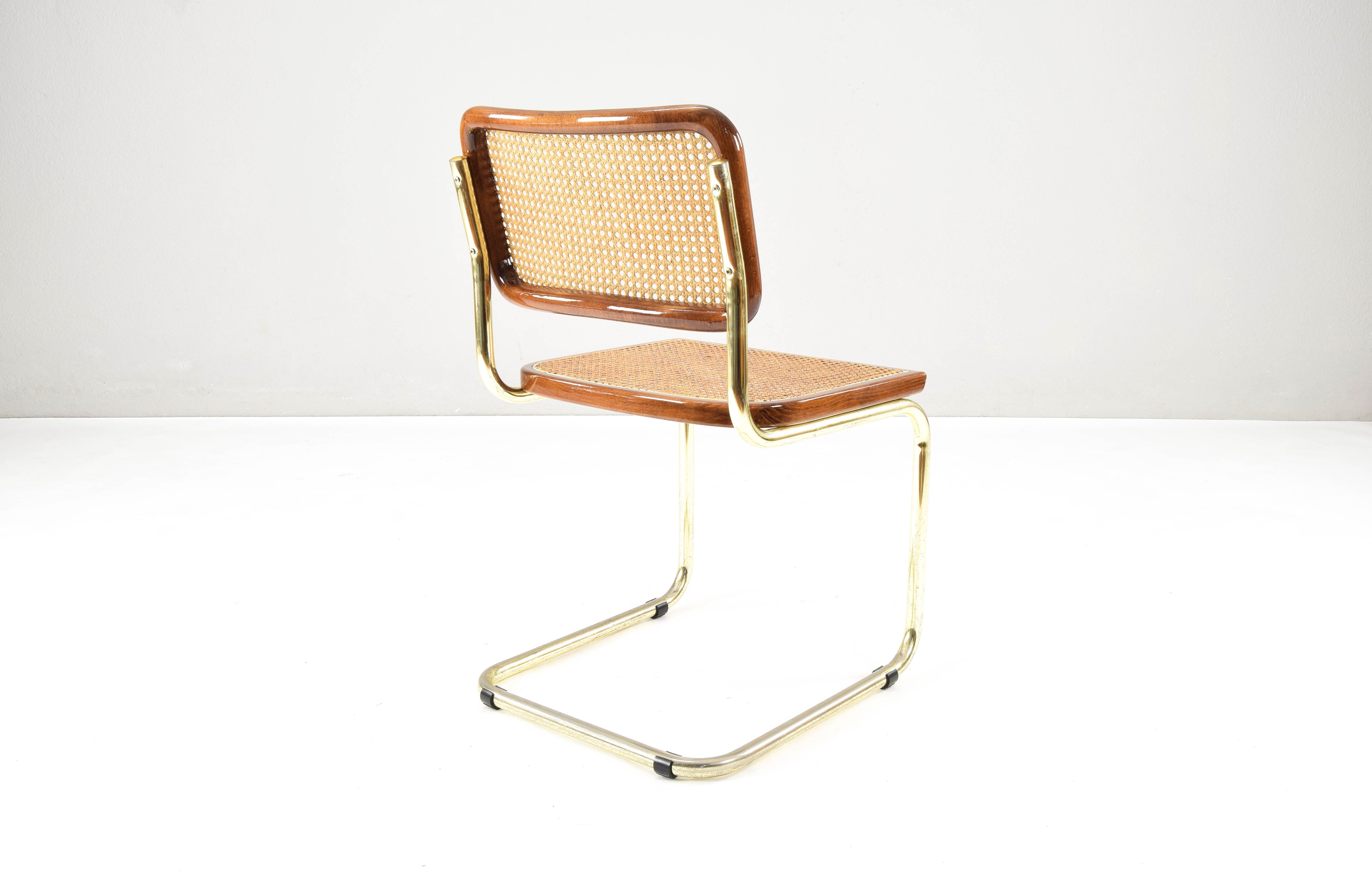 Set of Six Marcel Breuer B32 Cesca chairs, Italy 1970