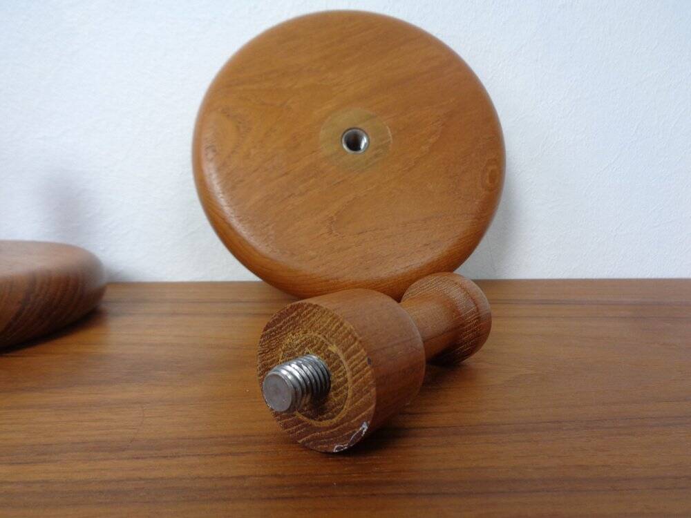 Danish Teak Hooks, 1960s, Set of 2