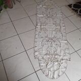 Rectangular linen tablecloth and handmade embroidery.