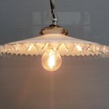 Art Deco ruffled opaline hanging