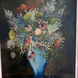 F. Domínguez, floral bodegones, 1945, oil on cardboard box, game of 2