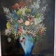 F. Domínguez, floral bodegones, 1945, oil on cardboard box, game of 2