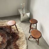 Trio of old tripod stools