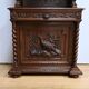 Narrow Oak Display Cabinet, Louis XIII style – Late 19th century