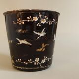 Enamelled sheet metal vase